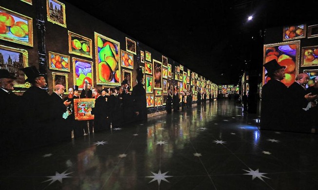 Media art exhibition of Cezanne's works opened on Jeju Island